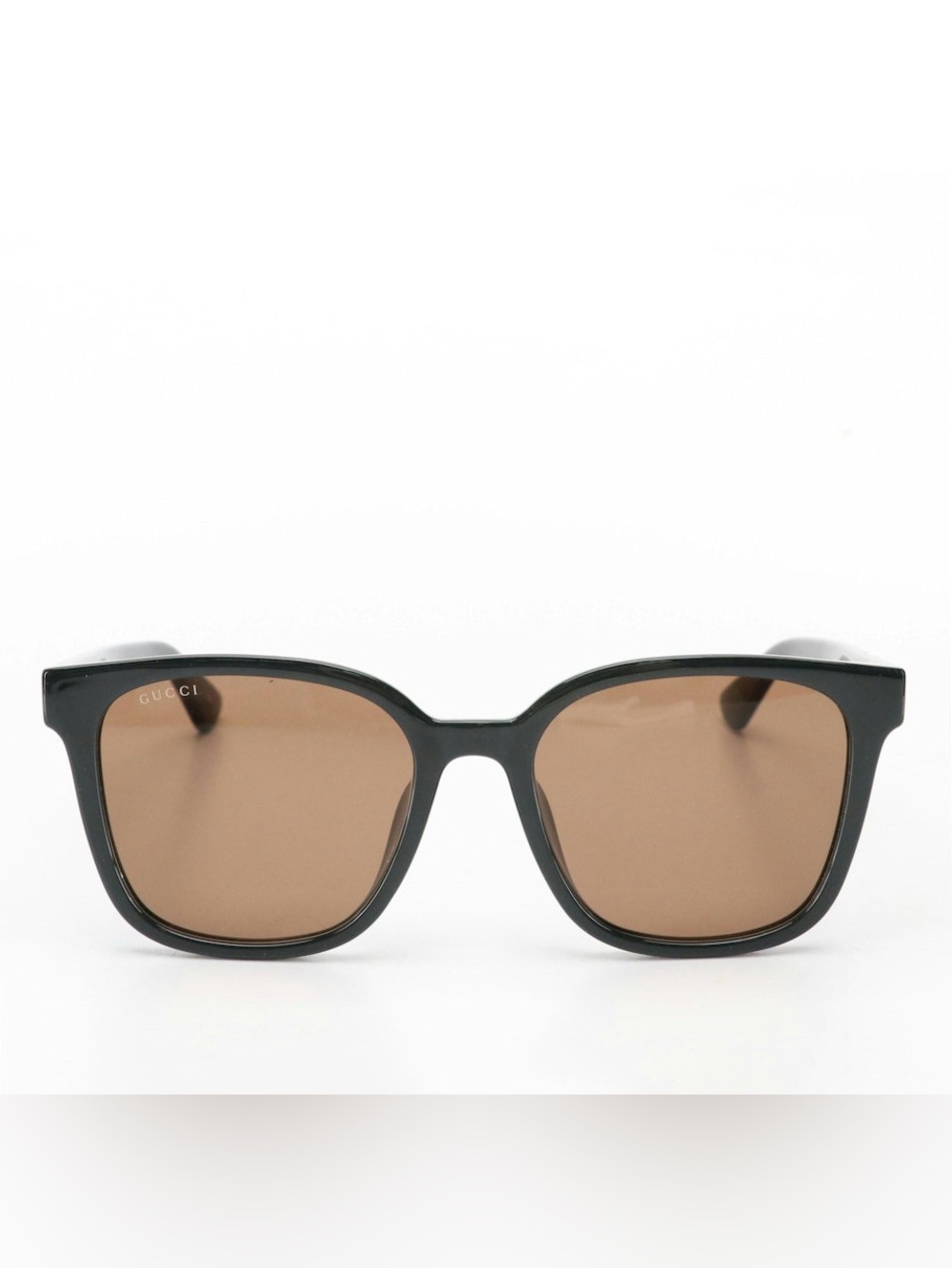 Gucci GG 0077SK 002 Black Round Web Stripe Sunglasses in Case